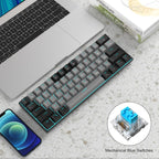Magegee Star61 60% Mechanical Gaming Keyboard - 3-Mode Connectivity, RGB Backlit, Hot-Swappable Custom Switches, Dye-Sub PBT Keycaps, and Interchangeable Keycaps for Ultimate Personalization