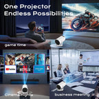 Outdoor Mini Projector 4K Decoding Portable Projector with 5G Wifi 6 & BT 5.0 720P Full HD 160 ANSI Lumens Portable Home Theater for Phone/Tv Stick/Laptop