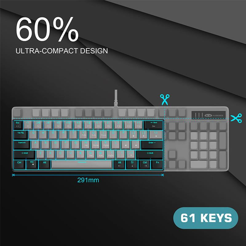 Magegee Star61 60% Mechanical Gaming Keyboard - 3-Mode Connectivity, RGB Backlit, Hot-Swappable Custom Switches, Dye-Sub PBT Keycaps, and Interchangeable Keycaps for Ultimate Personalization