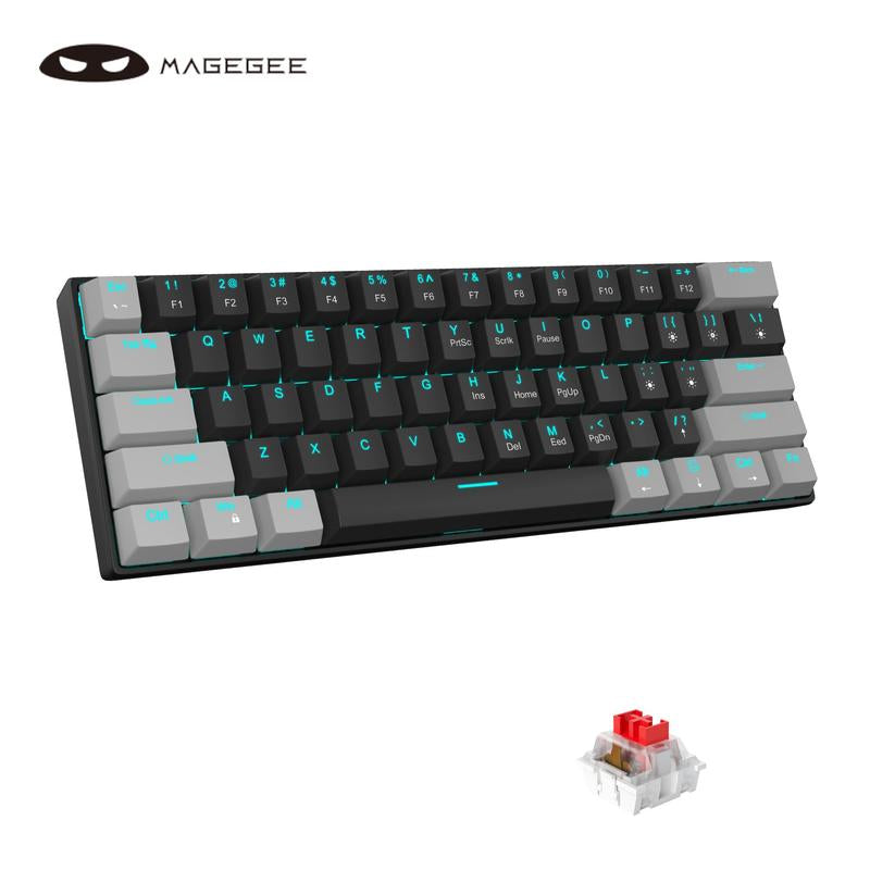 Magegee Star61 60% Mechanical Gaming Keyboard - 3-Mode Connectivity, RGB Backlit, Hot-Swappable Custom Switches, Dye-Sub PBT Keycaps, and Interchangeable Keycaps for Ultimate Personalization