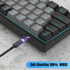 Magegee Star61 60% Mechanical Gaming Keyboard - 3-Mode Connectivity, RGB Backlit, Hot-Swappable Custom Switches, Dye-Sub PBT Keycaps, and Interchangeable Keycaps for Ultimate Personalization