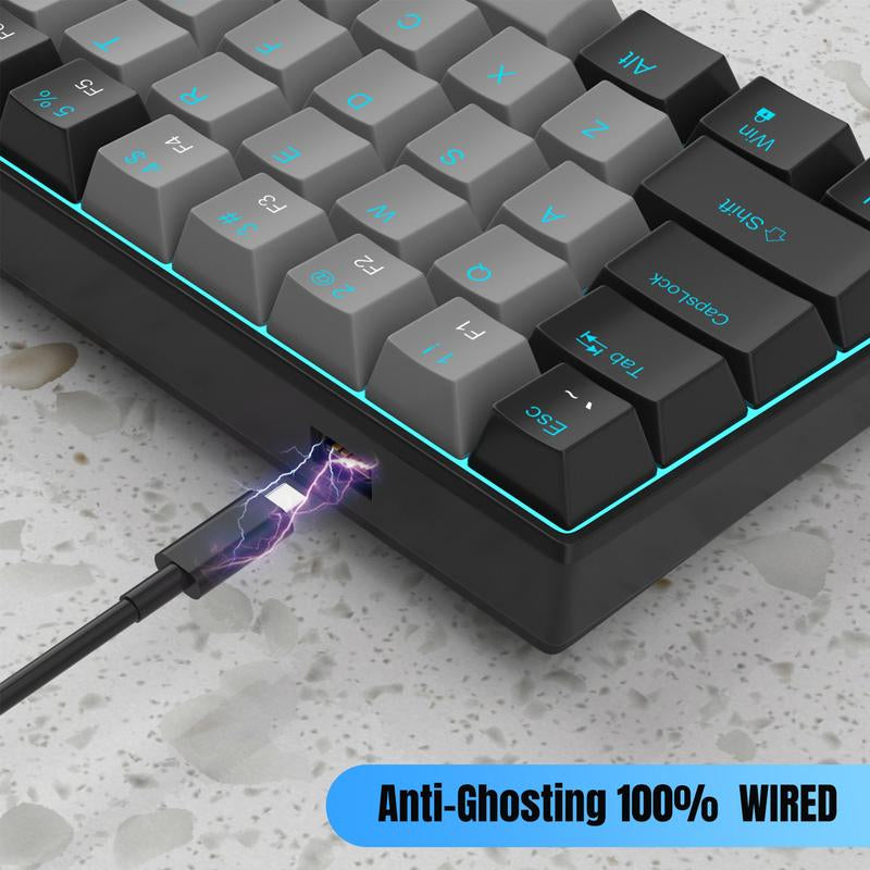 Magegee Star61 60% Mechanical Gaming Keyboard - 3-Mode Connectivity, RGB Backlit, Hot-Swappable Custom Switches, Dye-Sub PBT Keycaps, and Interchangeable Keycaps for Ultimate Personalization