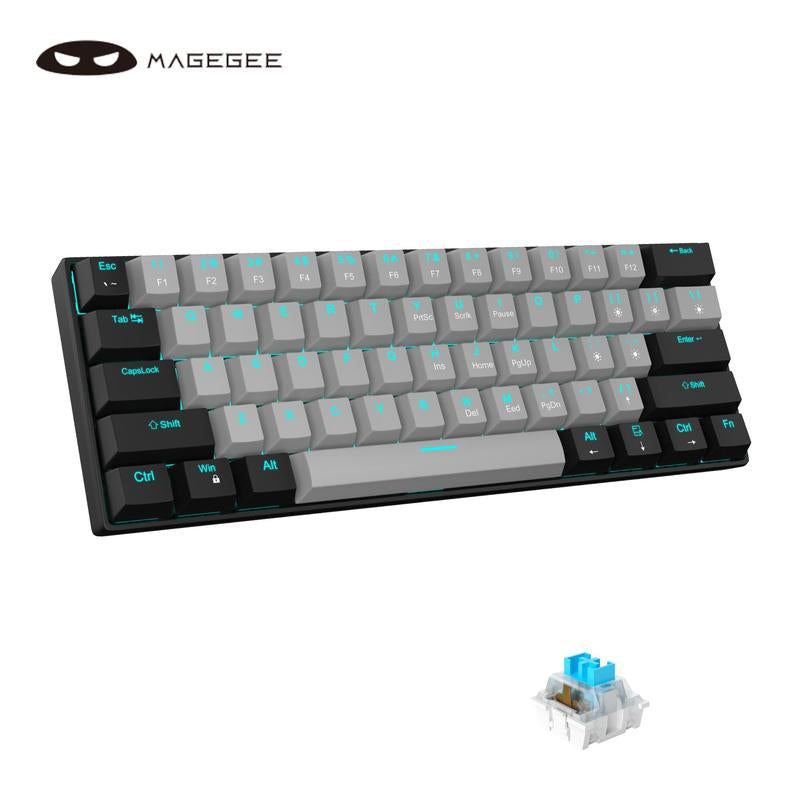 Magegee Star61 60% Mechanical Gaming Keyboard - 3-Mode Connectivity, RGB Backlit, Hot-Swappable Custom Switches, Dye-Sub PBT Keycaps, and Interchangeable Keycaps for Ultimate Personalization