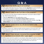 Outdoor Mini Projector 4K Decoding Portable Projector with 5G Wifi 6 & BT 5.0 720P Full HD 160 ANSI Lumens Portable Home Theater for Phone/Tv Stick/Laptop