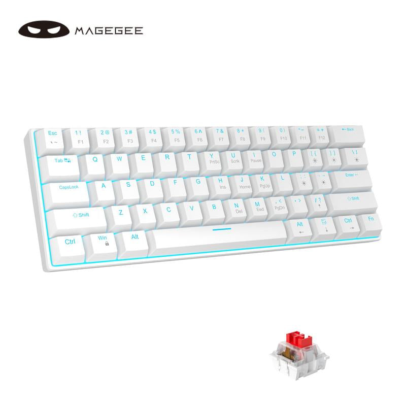 Magegee Star61 60% Mechanical Gaming Keyboard - 3-Mode Connectivity, RGB Backlit, Hot-Swappable Custom Switches, Dye-Sub PBT Keycaps, and Interchangeable Keycaps for Ultimate Personalization